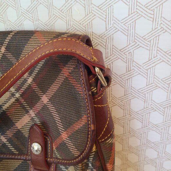 Dooney and Bourke Plaid Coated Canvas Bag w/ Adjustable Shoulder Strap - Picture 4 of 16
